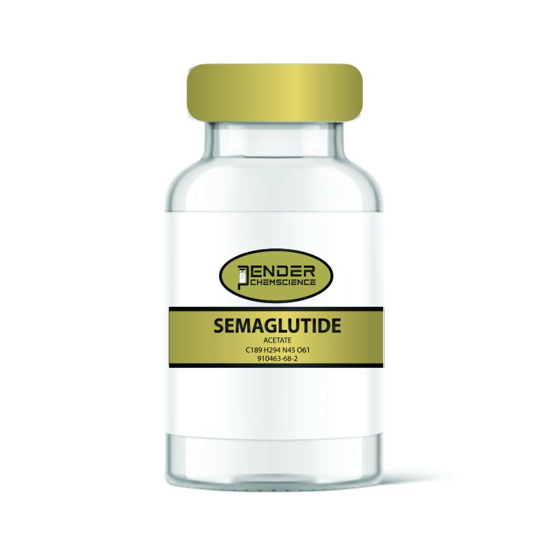 A bottle of semaglutide is shown with the label.