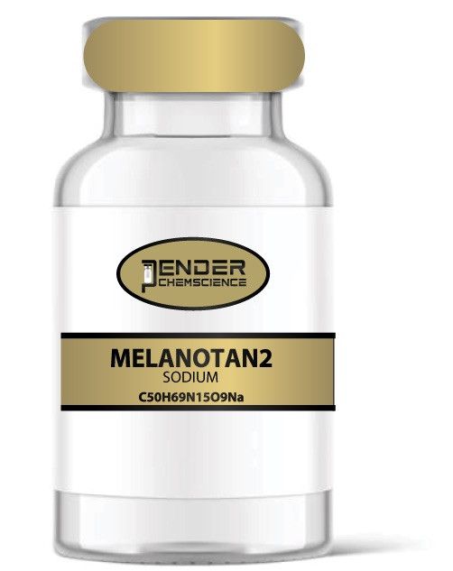 Melanotan 2 sodium in glass bottle.